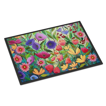 Carolines Treasures 18 x 27 in. Enchanted Garden Flowers Indoor or Outdoor Mat PPD3013MAT